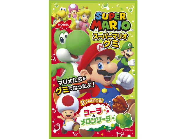 ノーベル製菓 スーパーマリオグミ コーラ&メロンソーダ 50g
