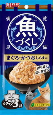 いなば 魚づくし まぐろ・かつお しらす入り 60g×3袋
