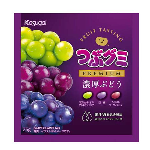 春日井製菓 つぶグミ premium 濃厚ぶどう 75g