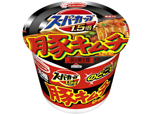 エースコック スーパーカップ１．５倍　新・豚キムチラーメンの商品画像