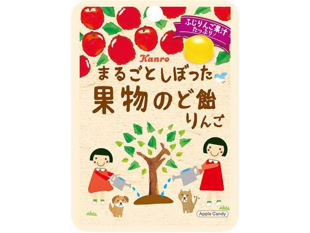 カンロ まるごとしぼった果物のど飴りんご 26g