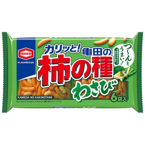 亀田の柿の種 わさび 6袋詰(164g)