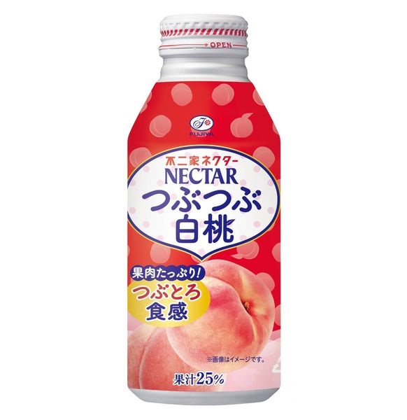 不二家 ネクター 果肉たっぷり つぶつぶ白桃 缶 380g