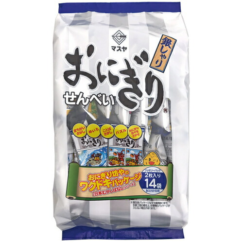 マスヤ おにぎりせんべい 銀しゃり ファミリーパック 2枚X14袋