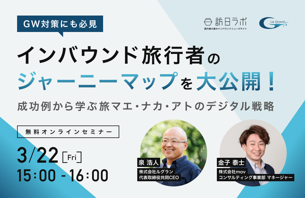 【ゴールデンウィーク対策にも必見】インバウンド旅行者のジャーニーマップを大公開！成功例から学ぶ旅マエ・ナカ・アトのデジタル戦略