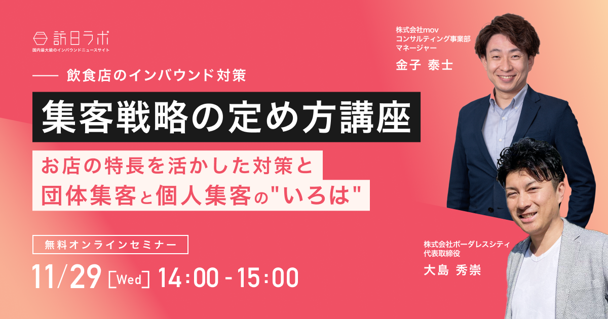 【集客戦略の定め方講座】お店の特長を活かした対策と団体集客と個人集客の"いろは"