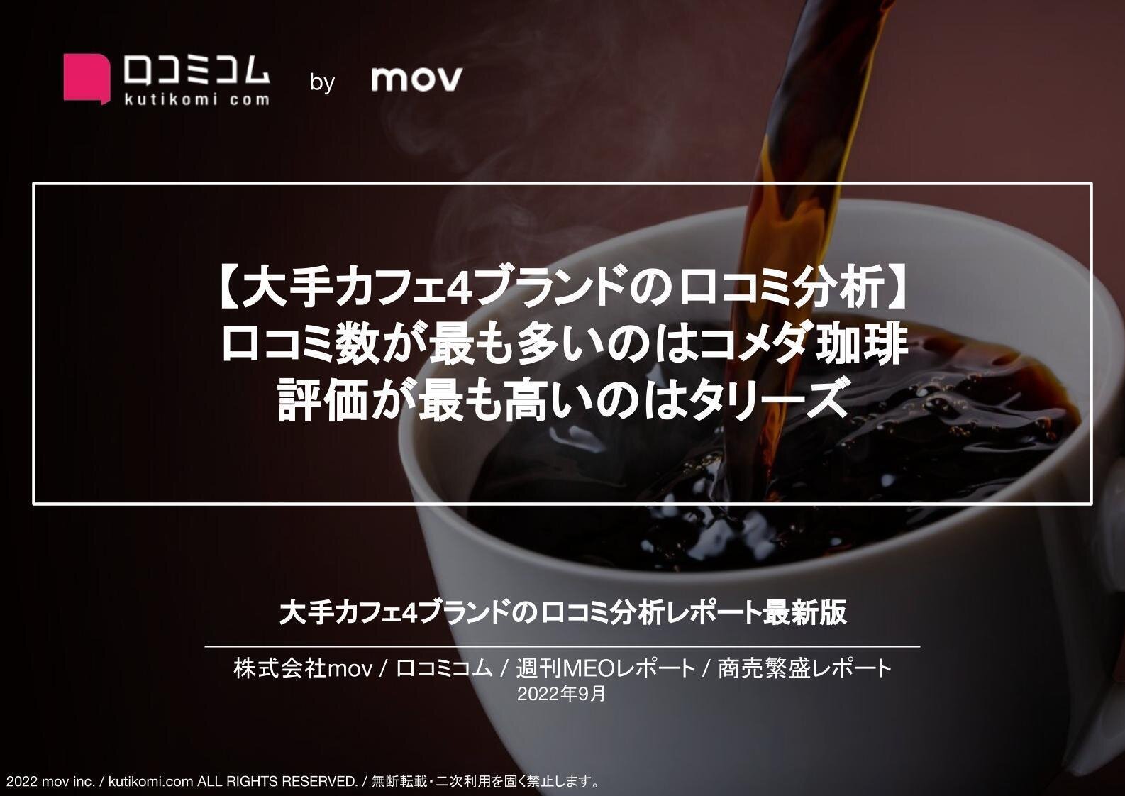 大手カフェ4ブランドの口コミ分析【週刊MEOレポート】