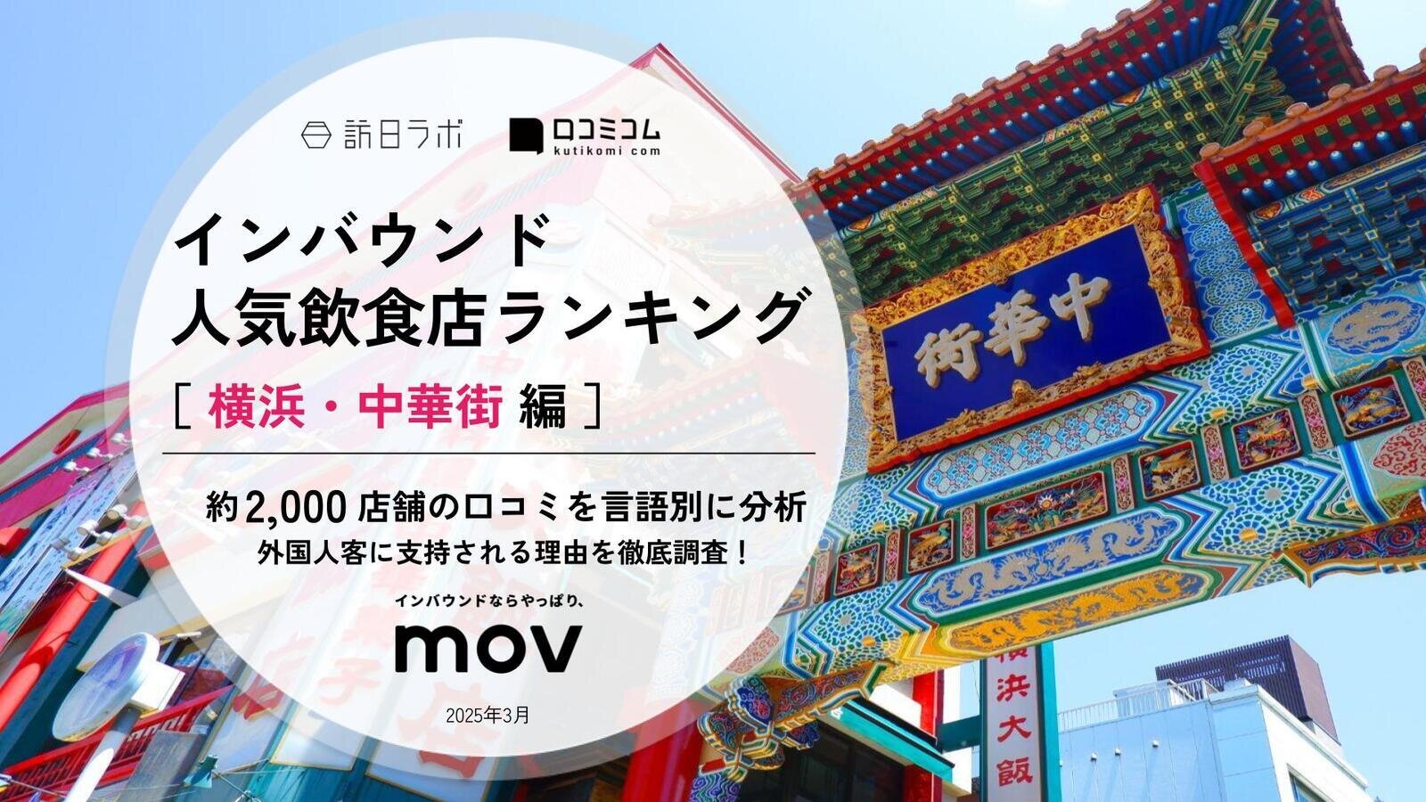 【2025年最新】 インバウンド人気飲食店ランキング［横浜・中華街編］ 2,000店舗から選ばれたNo.1は？