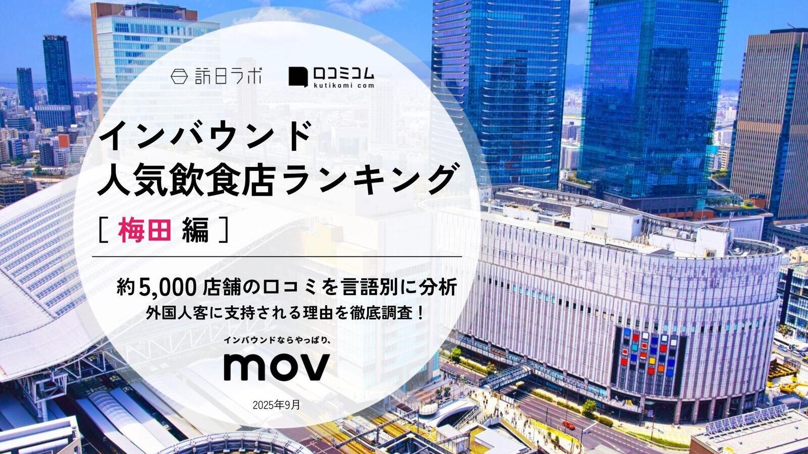 【2025年最新】 インバウンド人気飲食店ランキング［梅田編］ 5,000店舗から選ばれたNo.1は？