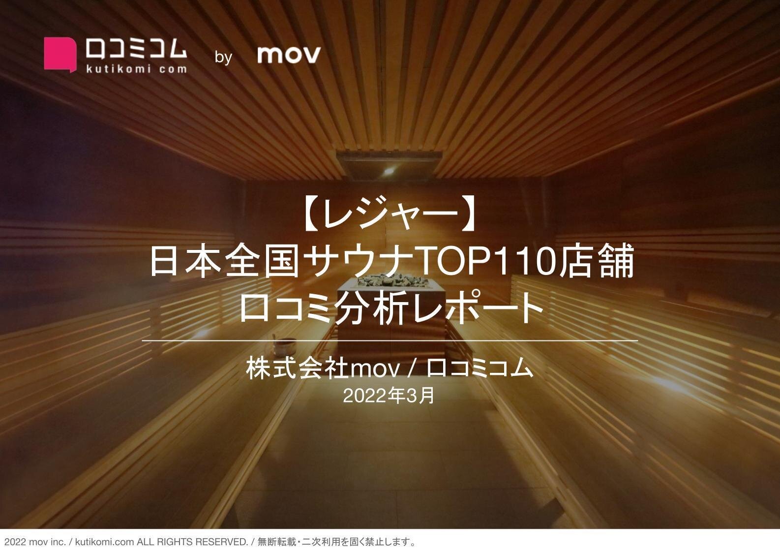 日本全国サウナTOP110店舗 口コミ分析レポート