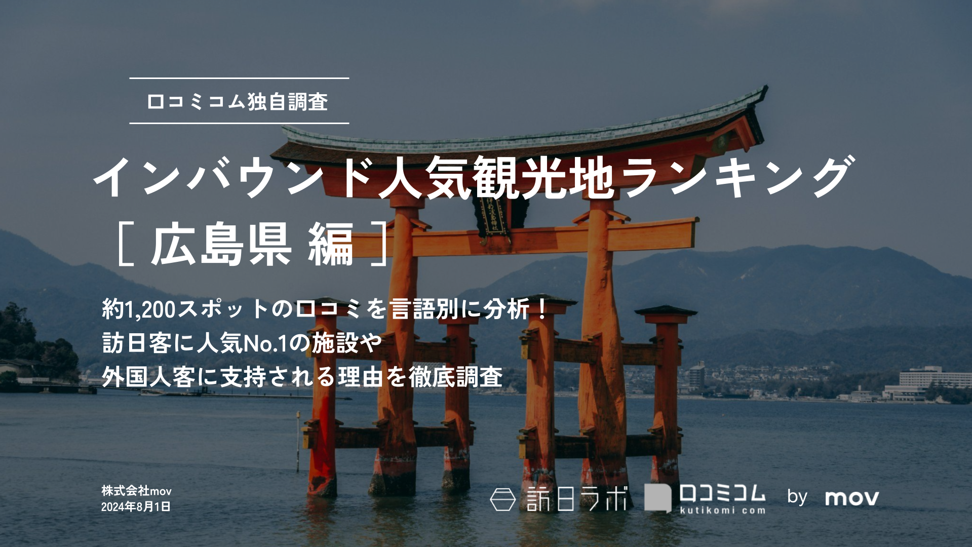 【2024年最新】 インバウンド人気観光地ランキング［広島県編］ 1、200スポットから選ばれたNo.1は？
