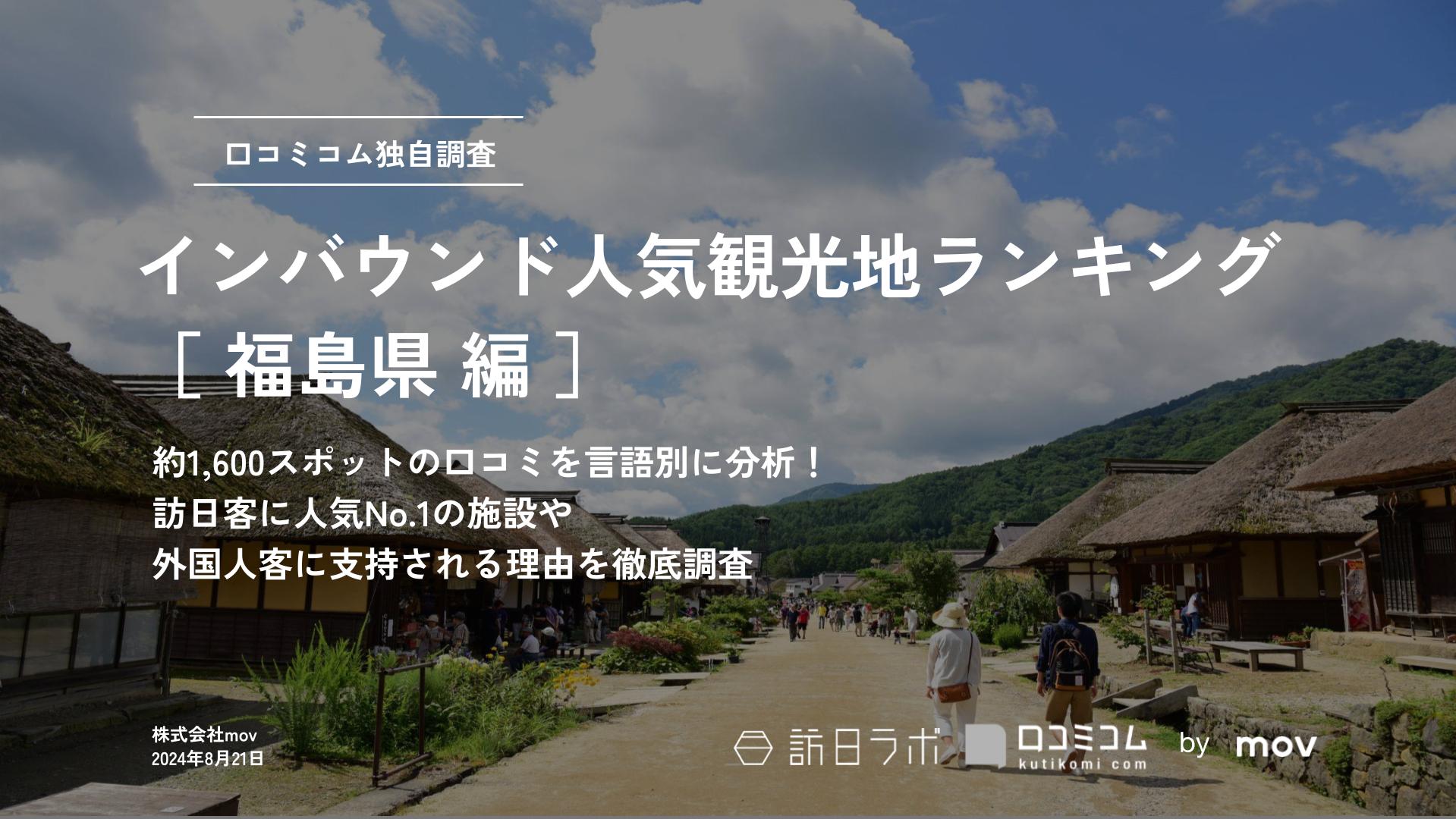 【2024年最新】 インバウンド人気観光地ランキング［福島県編］ 1、600スポットから選ばれたNo.1は？