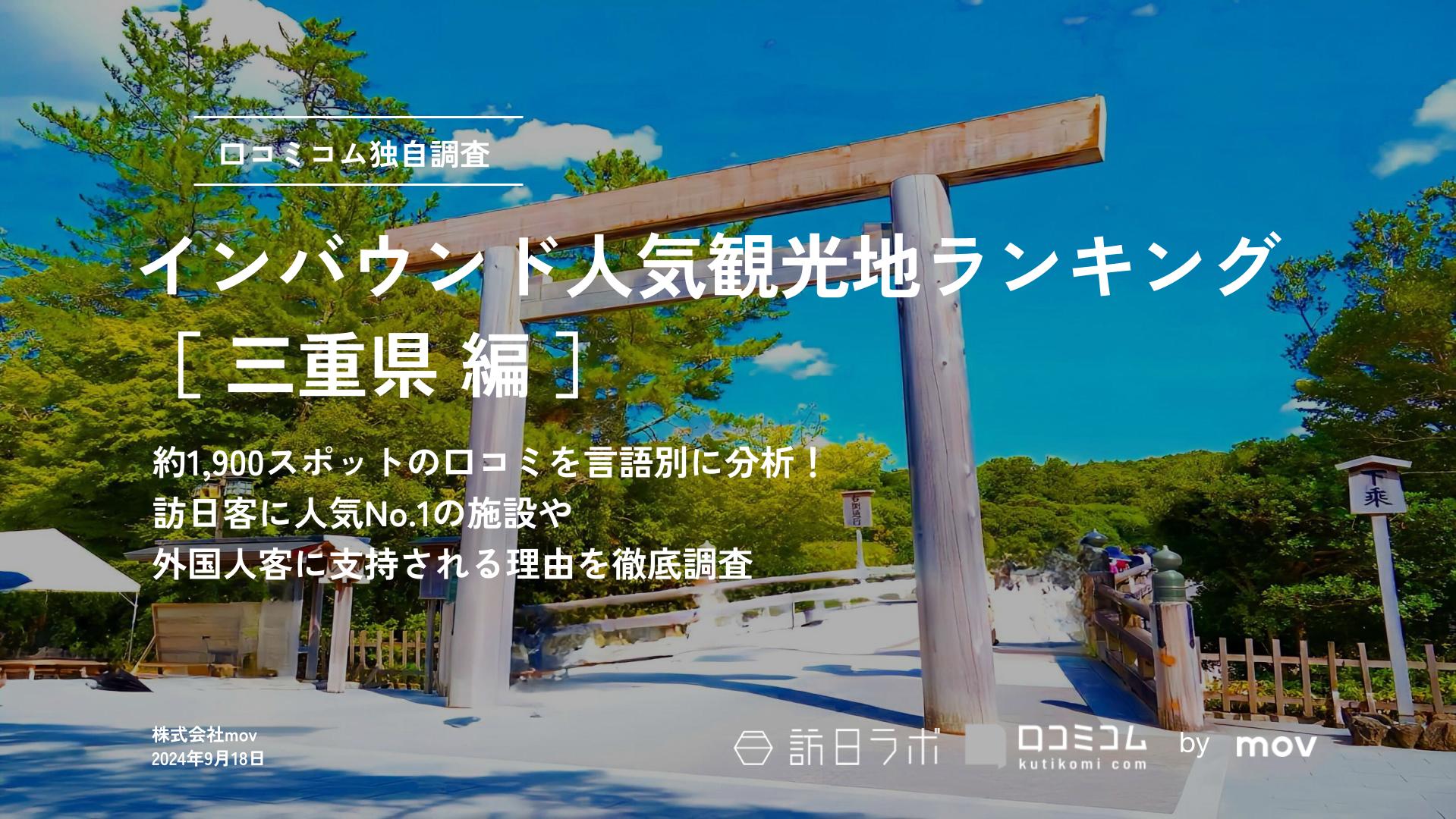 【2024年最新】 インバウンド人気観光地ランキング［三重県編］ 1、900スポットから選ばれたNo.1は？