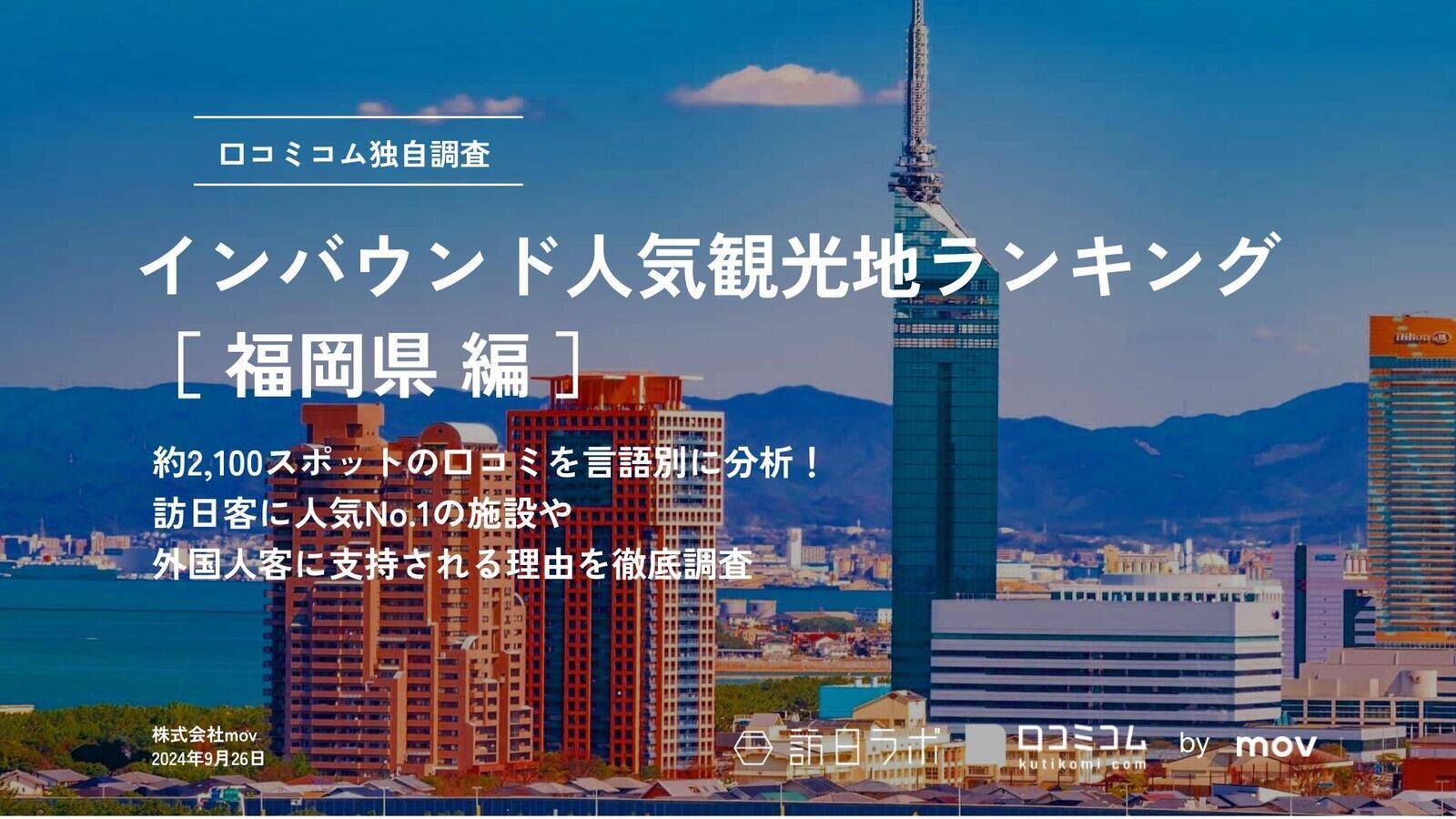 【2024年最新】 インバウンド人気観光地ランキング［福岡県編］ 2,100スポットから選ばれたNo.1は？