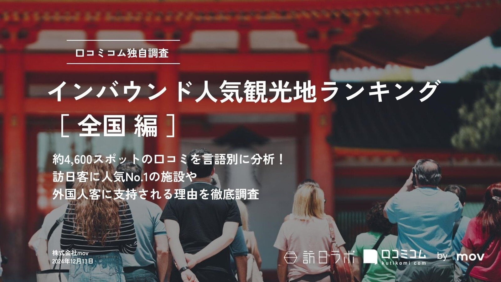 【2024年最新】 インバウンド人気観光地ランキング［全国編］ 4,600スポットから選ばれたNo.1は？