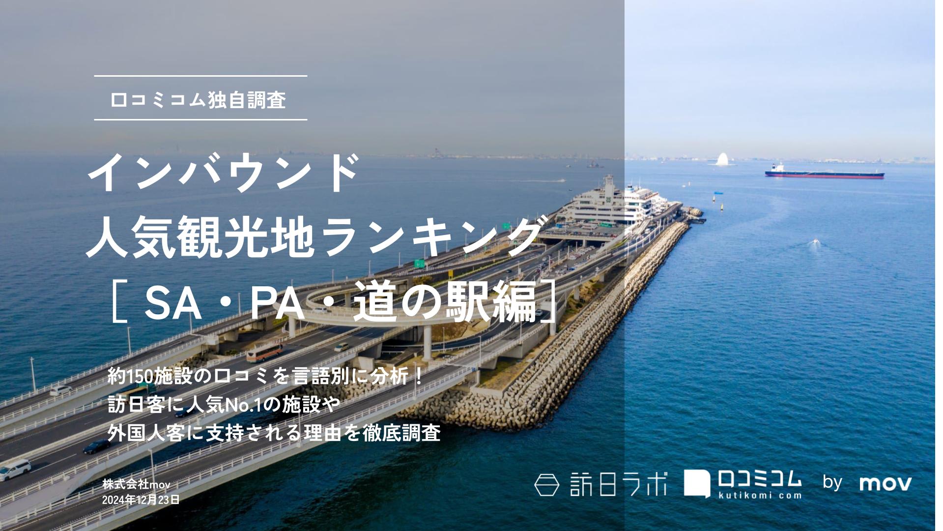 【2024年最新】 インバウンド人気観光地ランキング［SA・PA・道の駅編］ 150スポットから選ばれたNo.1は？